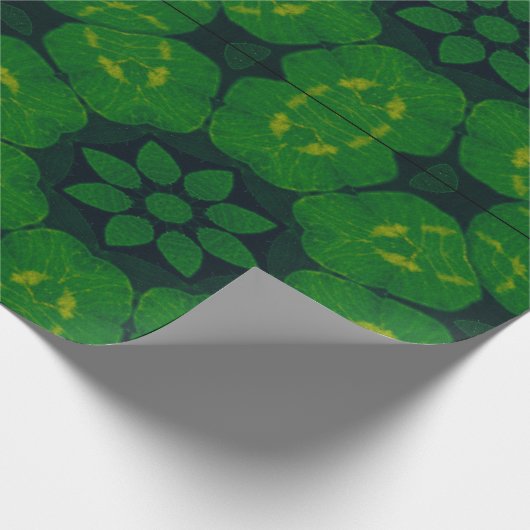 Lucky Wrap Green Irish Clover Pattern No3 Cadeaupapier (Hoek)