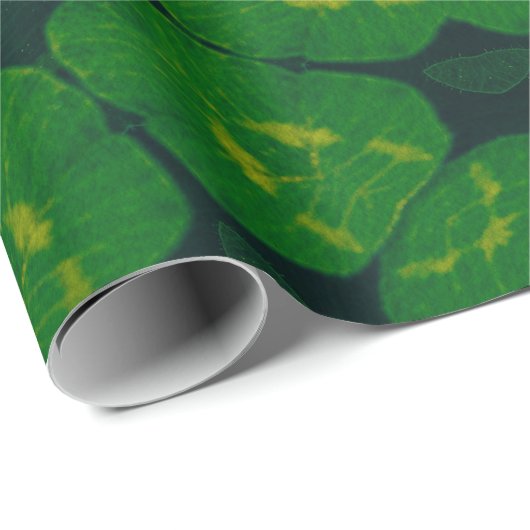 Lucky Wrap Green Irish Clover Pattern No3 Cadeaupapier (Rol Hoek)