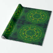 Lucky Wrap Green Irish Clover Pattern No5 Cadeaupapier (Uitgerold)