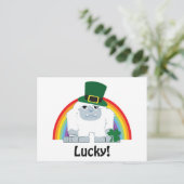 Lucky Yeti Leprechaun Briefkaart (Staand voorkant)