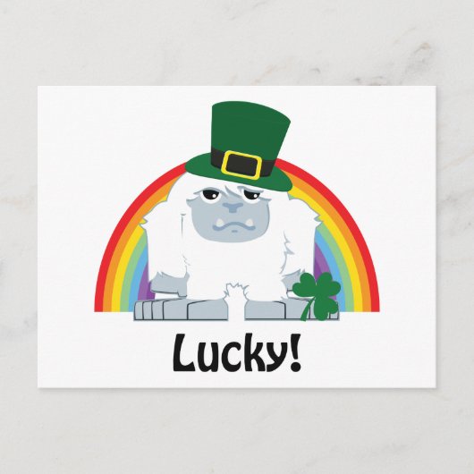 Lucky Yeti Leprechaun Briefkaart (Voorkant)