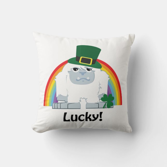 Lucky Yeti Leprechaun Kussen (Voorkant)