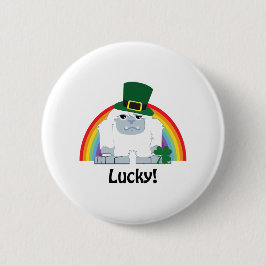Lucky Yeti Leprechaun Ronde Button 5,7 Cm