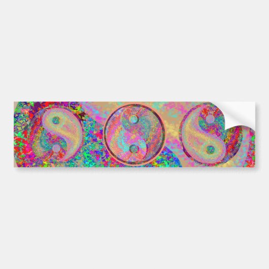 Lucky Yin Yang : YinYang GoodLuck Symbols Bumpersticker (Voorkant)