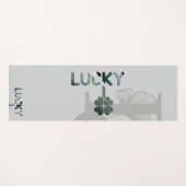 LUCKY Yoga Mat Abstracte Kunst Zwart Groen Smaragd (Voorkant (horizontaal))