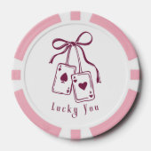 Lucky you cards bow trendy poker chips (Voorkant)