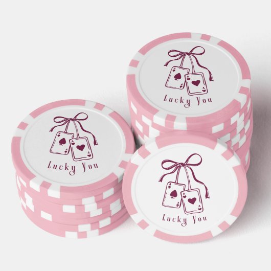 Lucky you cards bow trendy poker chips (Opstapeling)
