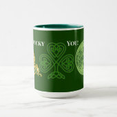 Lucky You Celtic Design Saint Patrick's Day Green Mok (Midden)