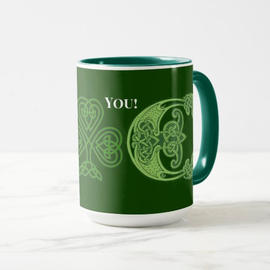 Lucky You Celtic Design Saint Patrick's Day Green Mok (Voorkant rechts)