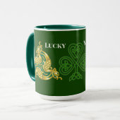 Lucky You Celtic Design Saint Patrick's Day Green Mok (Voorkant links)