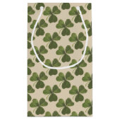 Lucky You Green Shamrock Custom Text Klein Cadeauzakje (Achterkant)