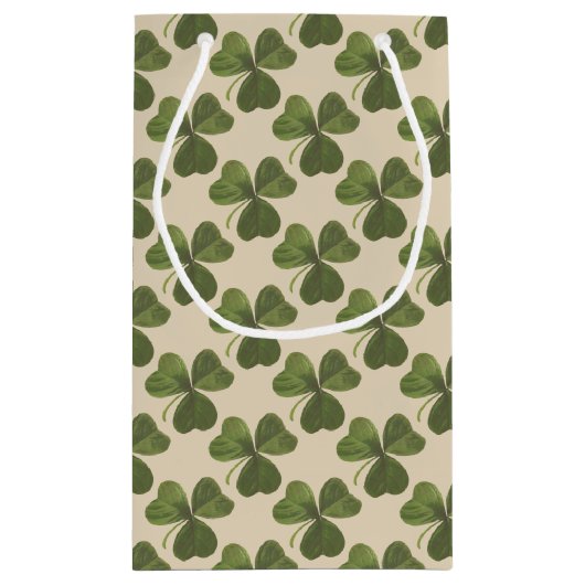 Lucky You Green Shamrock Custom Text Klein Cadeauzakje (Achterkant)