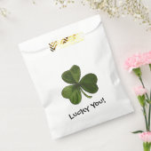 Lucky You Green Shamrock met aangepaste tekst Bedankzakje (Gezegeld)