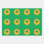 Lucky You Groene Klaver Gouden Munten St Patrick's Inpakpapier Vel (Voorkant 3)