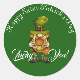 Lucky You Leprechaun Happy Saint Patricks Day Cute Ronde Sticker