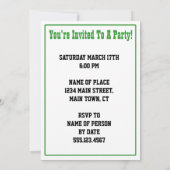 Lucky You Leprechaun St Patrick's Day Party Invite Kaart (Achterkant)