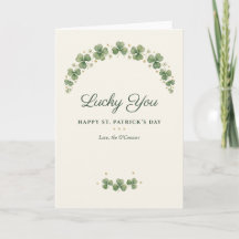 Lucky You Watercolor Klavertje St. Patrick's Kaart