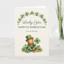 Lucky You Watercolor Leprechaun St. Patrick's Dag 