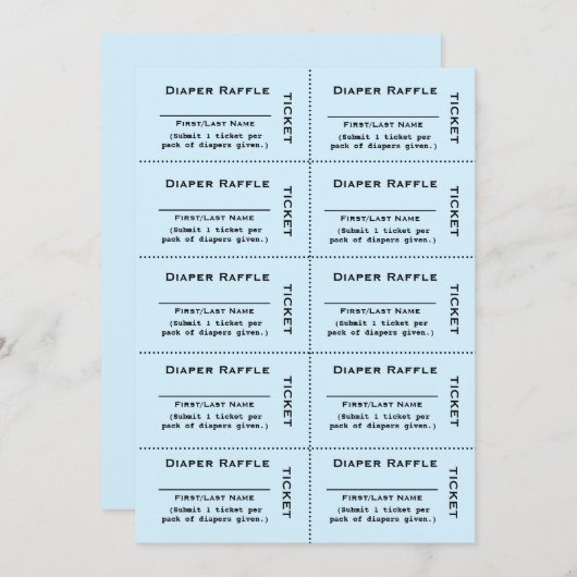 Luckybal Tickets Blauwe Uitnodiging (Voorkant / Achterkant)