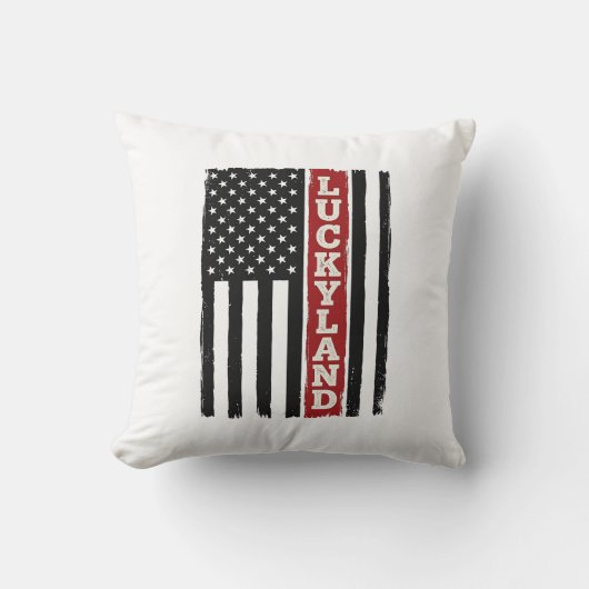 Luckyland Verticale Patriottische Vlag Vintage Kussen (Voorkant)