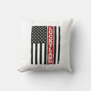 Luckyland Verticale Patriottische Vlag Vintage Kussen