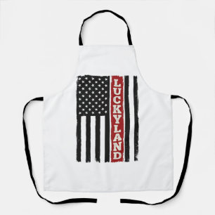 Luckyland Verticale Patriottische Vlag Vintage Schort