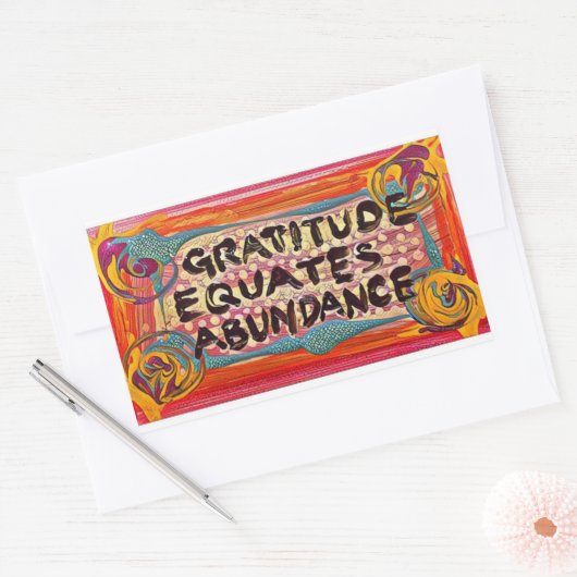 LuckyPen Dankbaarheid Rechthoekige Sticker (Envelop)