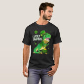 Luckysaurus Dinosaur Shamrock St Patricks Day Dino T-shirt (Voorkant volledig)