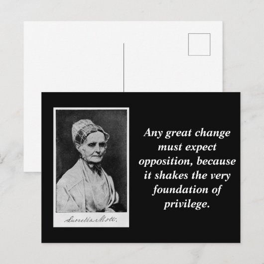 Lucpensiona Mott Quote Ablition Suffrage Leader Briefkaart (Voorkant / Achterkant)