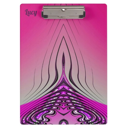 LUCY ~ 3D! ~ Roze Paars en zwart origineel ~ ~ Klembord (Voorkant)