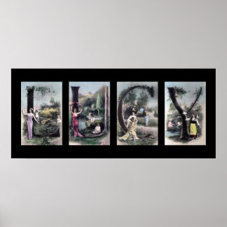 LUCY Alfabet Letter Name Art Poster