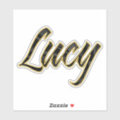 Lucy black gold Lettering Aufkleber Sticker (Vel)