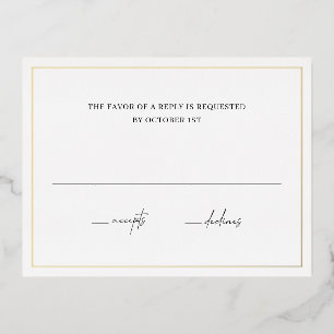 Lucy Classic Elegant Bruiloft Folie RSVP Card Folie Uitnodiging Briefkaart