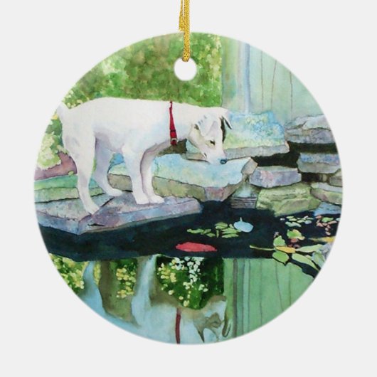 Lucy de Jack Russell Terrier Keramisch Ornament (Achterkant)
