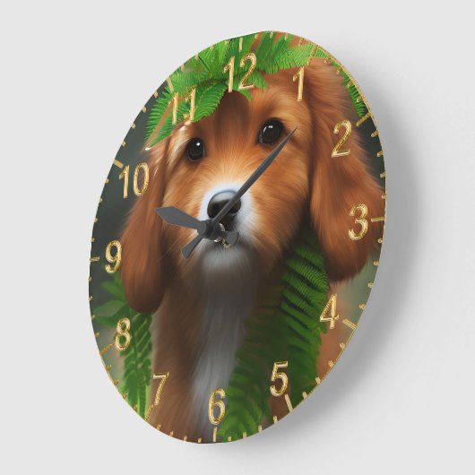 Lucy de labrador puppy, grote klok (Hoek)