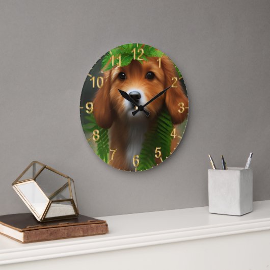 Lucy de labrador puppy, grote klok (Kantoor)