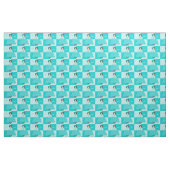 Lucy Doll met Aqua Polka Dot Background Stof (Yard (91,4 cm))