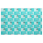 Lucy Doll met Aqua Polka Dot Background Stof (Fat Quarter)