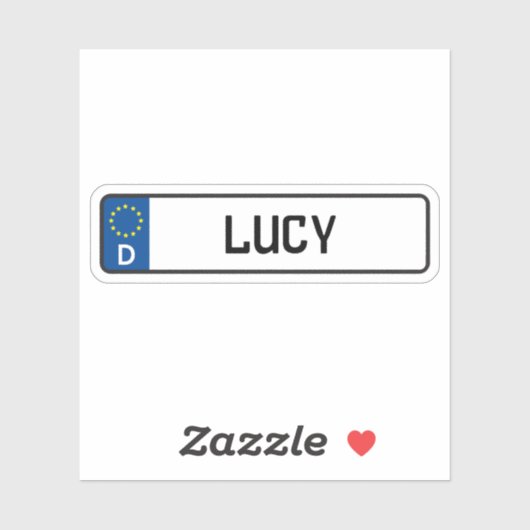 Lucy Duits Auto Licentie Bord Sticker (Vel)