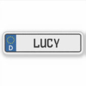Lucy Duits Auto Licentie Bord Sticker (Voorkant)