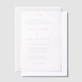 Lucy Dusty Blue Classic Elegant Bruiloft Vellum Uitnodigingen (Offset)