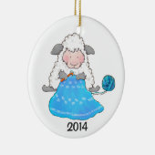 Lucy Ewe Crochets-kerstversiering Keramisch Ornament (Rechts)