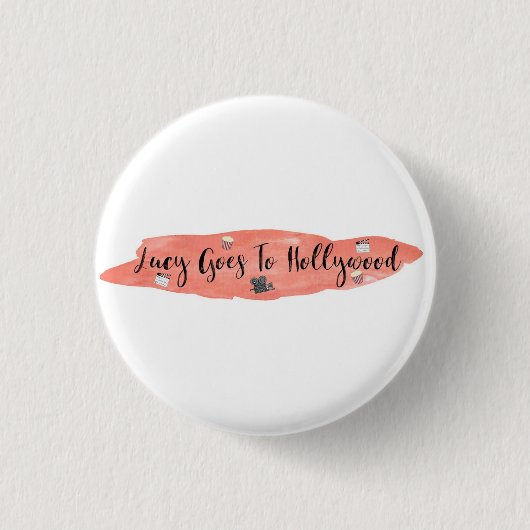 Lucy gaat naar Hollywood Logo Badge Ronde Button 3,2 Cm (Voorkant)