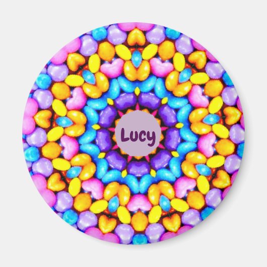 LUCY ~ Gepersonaliseerd paaspatroon fractal ~ Magneet (Voorkant)