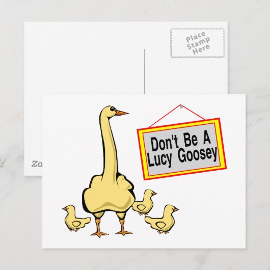 Lucy Goosey Briefkaart (Voorkant / Achterkant)