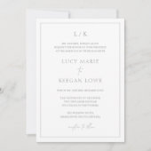 Lucy Grey Classic Elegant Bruiloft Kaart (Voorkant)