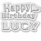 Lucy Happy Birthday silver Aufkleber Sticker (Voorkant)