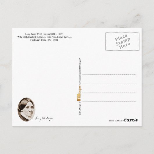 Lucy Hayes, First Lady of the U.S. Briefkaart (Achterkant)