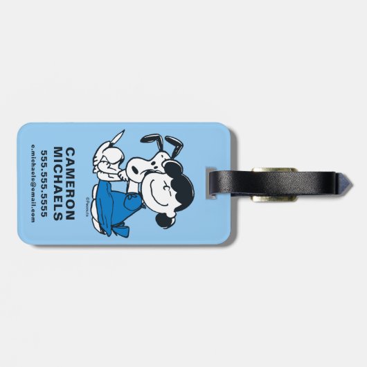 Lucy Hugging Snoopy Bagagelabel (Achterkant horizontaal)