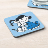 Lucy Hugging Snoopy Bier Onderzetter (Linkerzijde)
